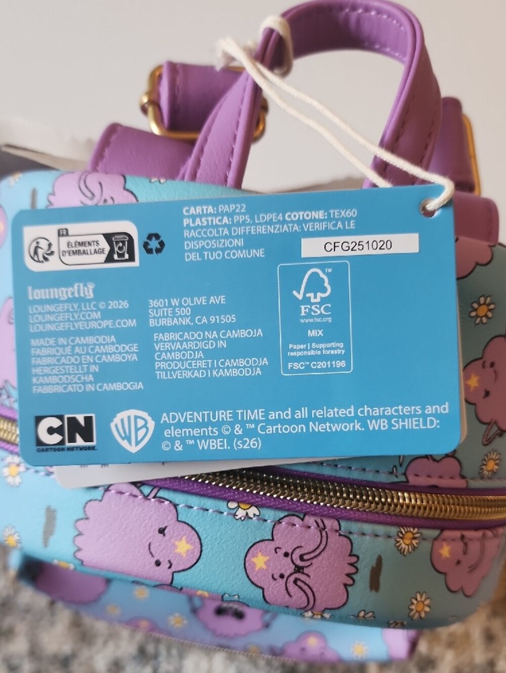 Loungefly Adventure Time Lumpy Space Princess Mini Backpack - New With Tags. - Picture 10 of 12